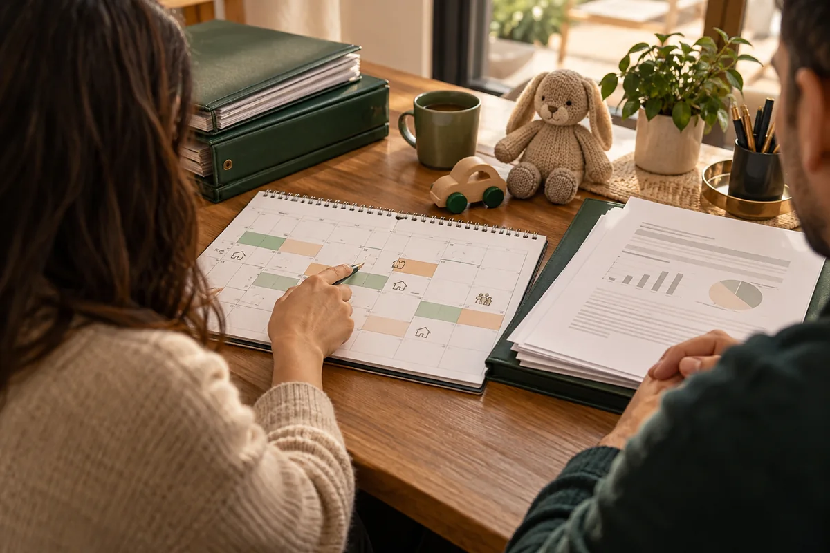 Séparation, accords familiaux et questions concernant les enfants : calendrier de vie familiale, petit jouet et dossier de revenus